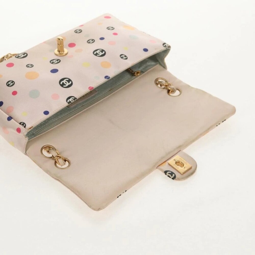 CHANEL Chain Shoulder Bag Satin Pink Gold - Picture 10 of 16